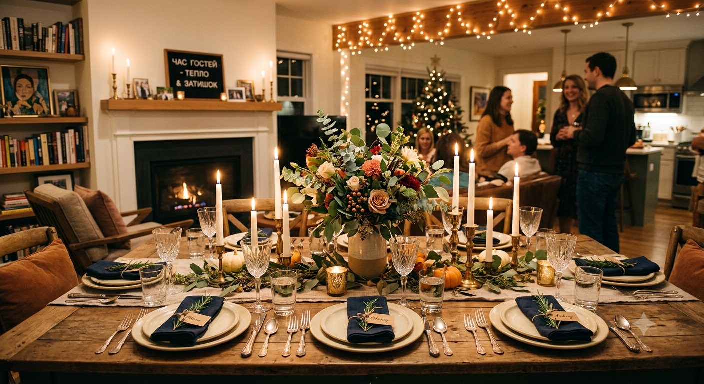 Elegant home dinner setting
